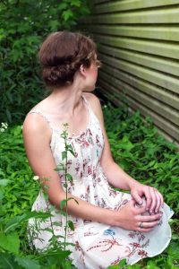 girl turning away